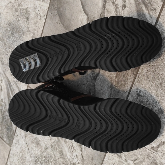 Geox Porthya Black Brown Leather Biker Boots Booties Brand New size EU 40 US 10 - Picture 9 of 11